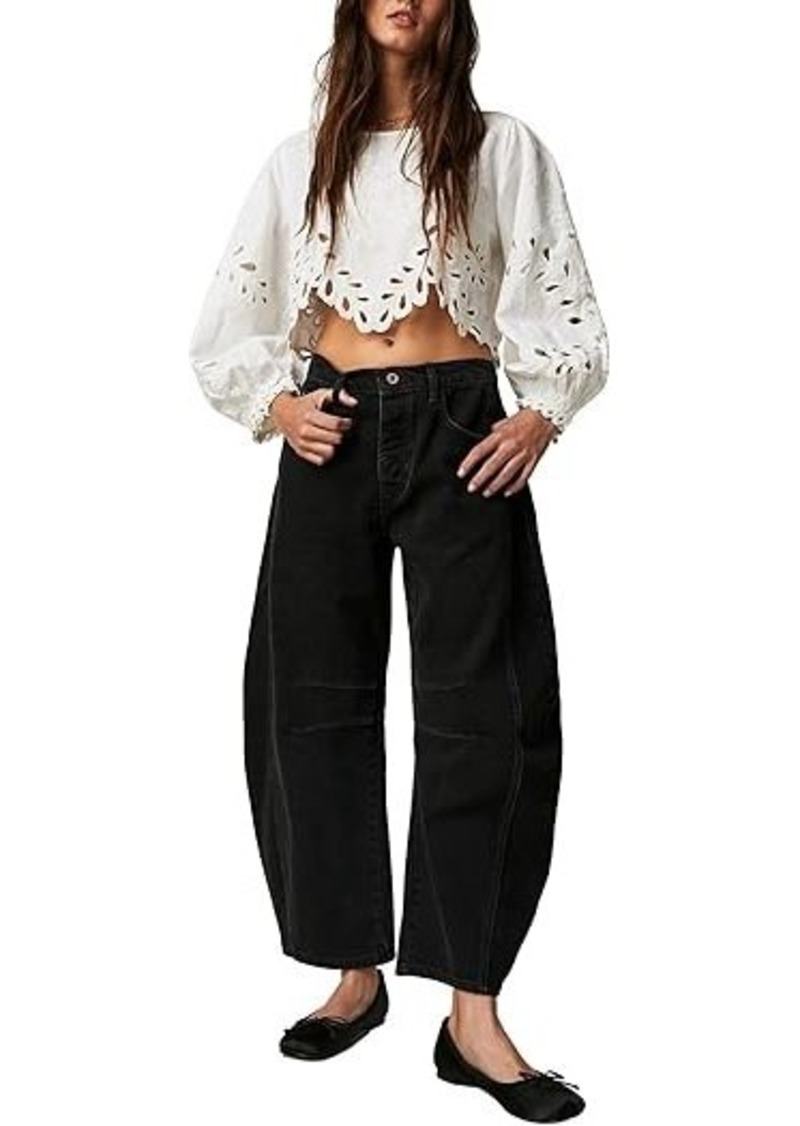 Free People We The Free Good Luck Mid-Rise Barrel Jeans