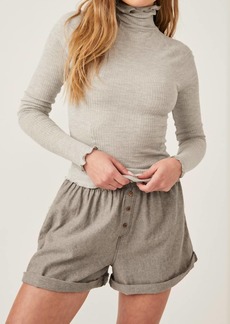Free People White Make It Easy Thermal In Heather Grey