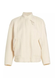 Free People Willow Brooch-Embellished Bomber Jacket