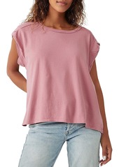 Free People Womens Cap Sleeve Solid Pullover Top