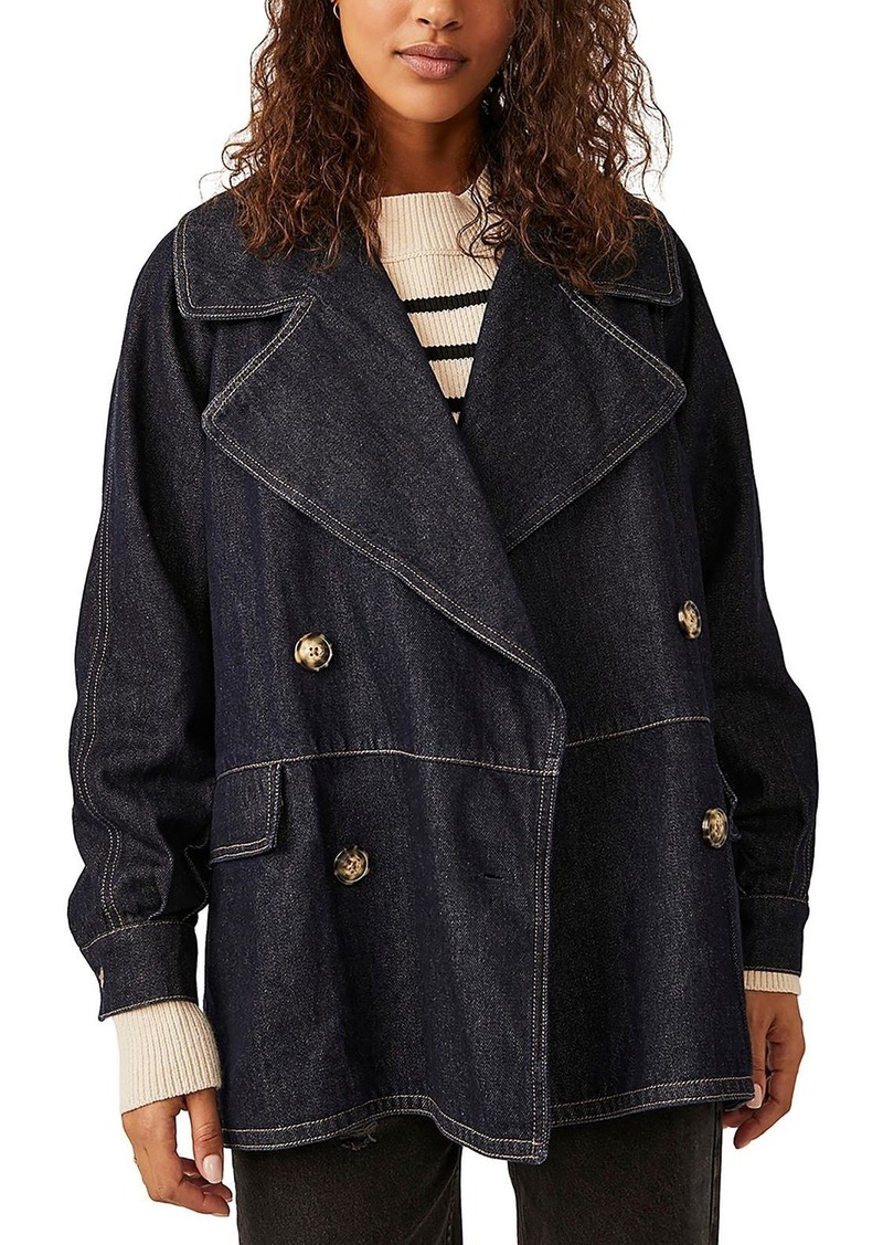 Free People Womens Denim Car Denim Jacket