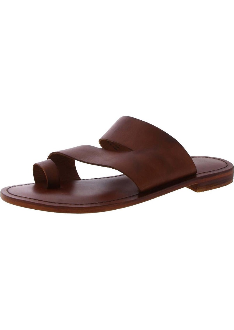 Free People Womens Faux Leather Heeled Slide Sandals