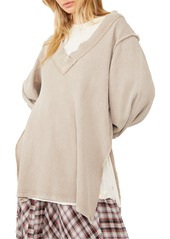 Free People Asher Thermal Knit V-Neck Top in Studio Clay at Nordstrom