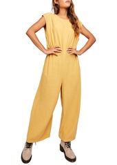 Free People Heat Wave Open Back Jumpsuit in Honey at Nordstrom