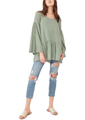Free People Kyleigh Woven Long Sleeve Minidress in Seaglass at Nordstrom