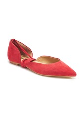 Free People Noelle Ankle Wrap Flat in Red Suede at Nordstrom