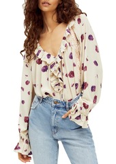 Free People Poppy Ruffle Bodysuit in Ivory Combo at Nordstrom