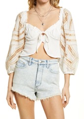 Free People Sunrise Sunset Cotton Crop Top in Coconut Combo at Nordstrom
