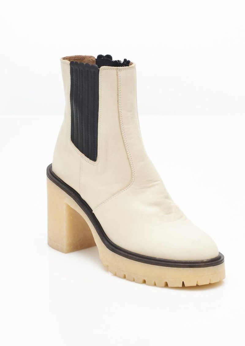 Free People Women's Leather James Chelsea Boots In White