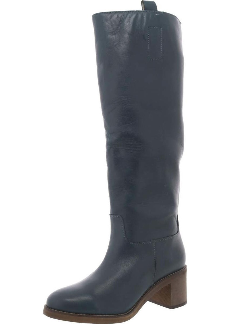 Free People Womens Leather Western Knee-High Boots