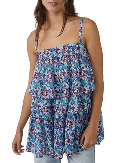 Free People Womens Tiered Floral Print Tunic Top