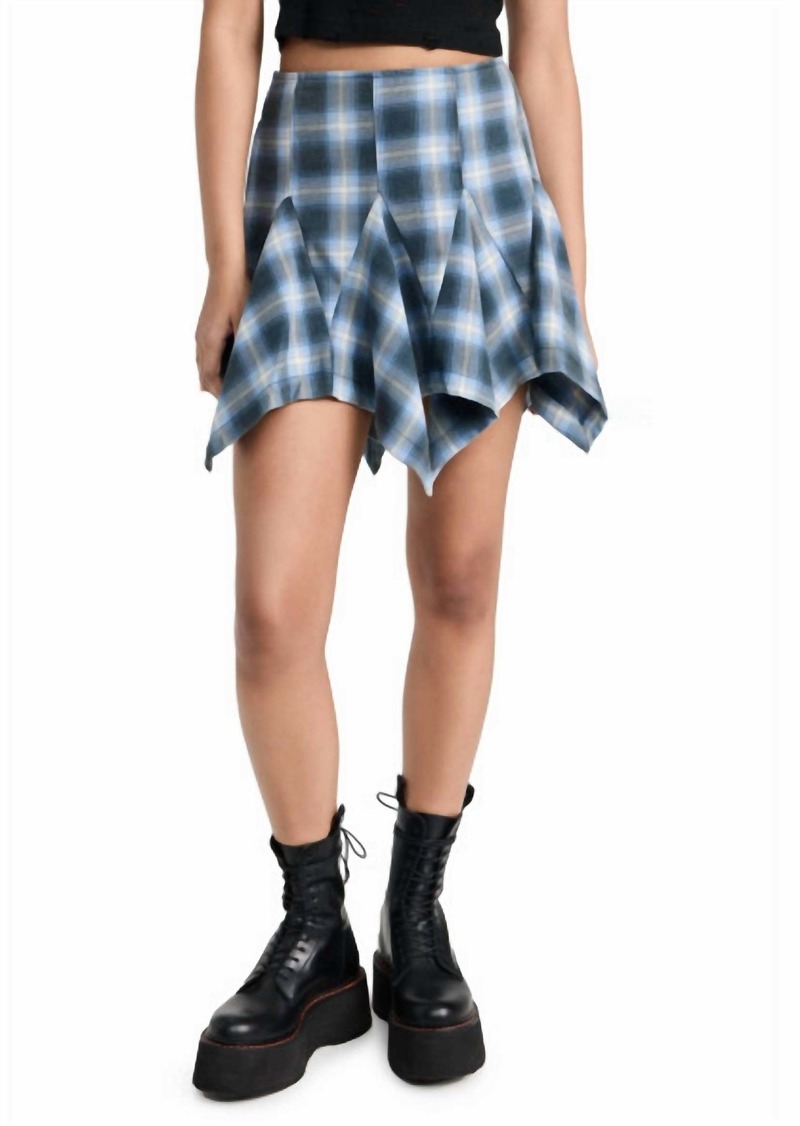 Free People Xia Plaid Mini Skirt In Navy Combo