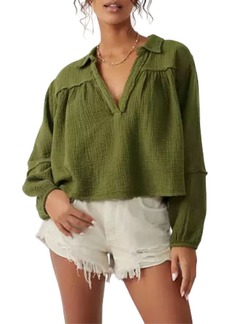 Free People Yucca Double Cloth Top In Avocado Tree