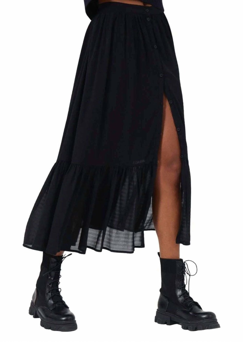 French Connection Anita Drape Midi Skirt In Moonless Night