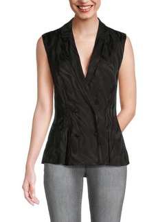 French Connection Ara Double Breasted Satin Vest