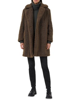 French Connection Callie Iren Borg Womens Mid-Length Oversize Faux Fur Coat