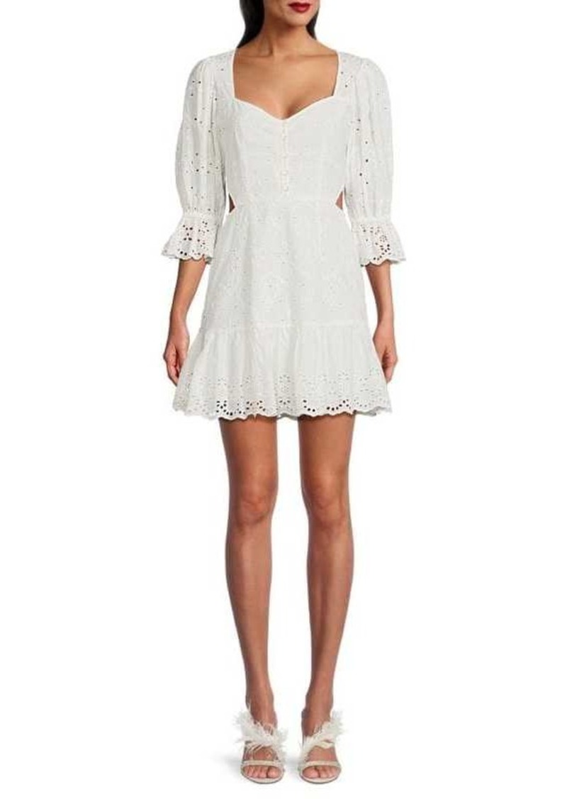 French Connection Cilla Broderie Eyelet Mini Dress