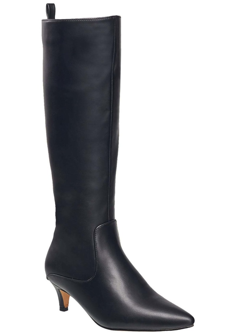 French Connection DARCY Womens Faux Leather Kitten heel Knee-High Boots