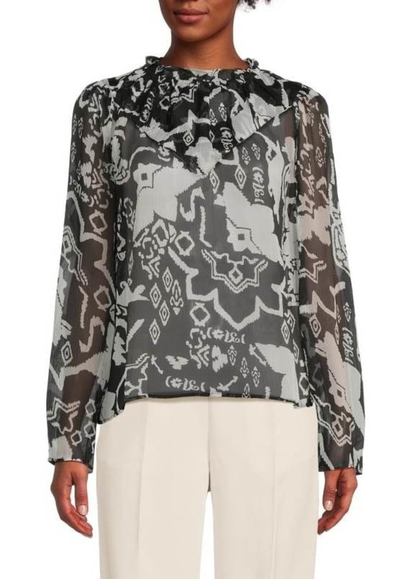 French Connection Deon Conscious Ruffle Blouse