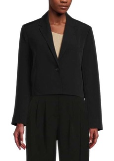 French Connection Echo Crepe Notch Lapel Cropped Blazer