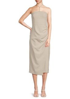 French Connection Echo Crepe Ruched Midi Dress