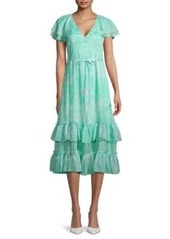 French Connection Endra Crinkle Print Tiered Dress