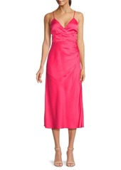 French Connection Ennis Surplice Satin Midi Dress