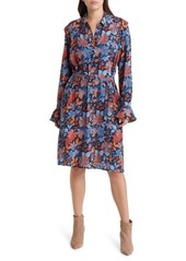 French Connection Adalina Floral Belted Long Sleeve Shirtdress