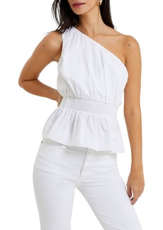 French Connection Alania One-Shoulder Blouse in Linen White at Nordstrom Rack