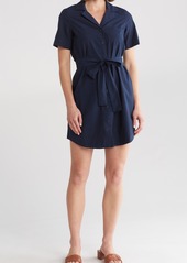French Connection Alania Tie Waist Shirtdress in Linen White at Nordstrom Rack