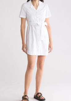 French Connection Alania Tie Waist Shirtdress in Linen White at Nordstrom Rack