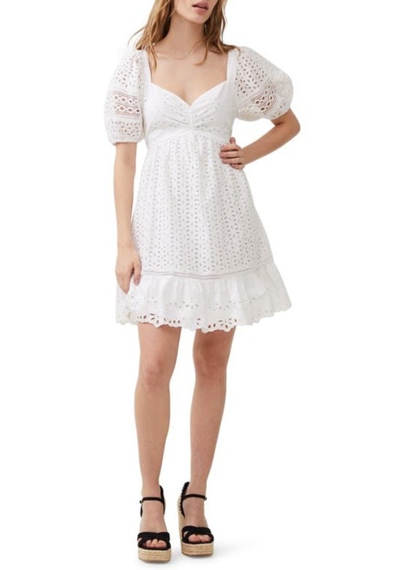 French Connection Alissa Broderie Anglaise Cotton Babydoll Dress