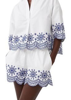 French Connection Alissa Cotton Embroidered Shorts