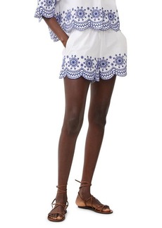 French Connection Alissa Embroidered Cotton Shorts