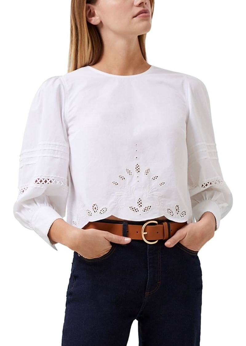 French Connection Alissa Embroidered Poplin Blouse