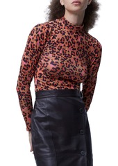 French Connection Animalia Jersey Top in Leopard Desert Rose Multi at Nordstrom