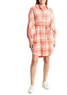 French Connection Arla Flannel Shirtdress in Crystal Rose Multi at Nordstrom Rack