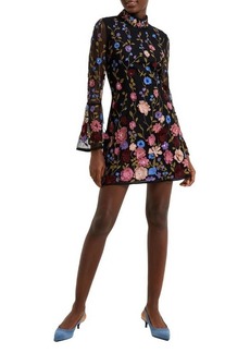 French Connection Astrida Embroidered Long Sleeve Minidress