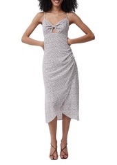 French Connection Aura Ditsy Tie Front Sleeveless Crepe Dress in Summer White Multi at Nordstrom