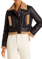 FRENCH CONNECTION Belen Cropped Faux Fur Jacket