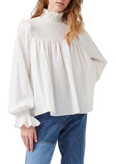 French Connection Boza Smock Neck Long Sleeve Top