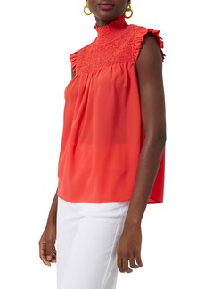 French Connection Boza Smocked Sleeveless Top in Hibiscus at Nordstrom Rack