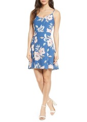 French Connection Cari Camisole Dress in Vintage Blue Multi at Nordstrom