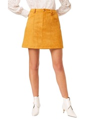 French Connection Carrie Faux Suede Miniskirt in Golden Oak at Nordstrom