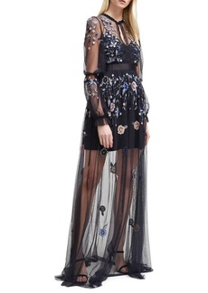 French Connection Caspia Embroidered Mesh Dress