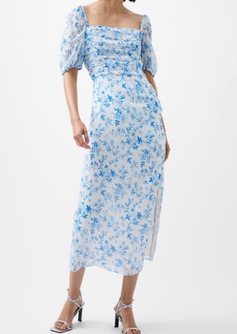 French Connection Catrina Floral Ruched Midi Dress