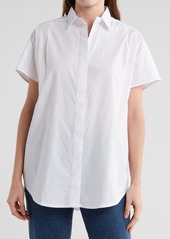 French Connection Cele Rhodes Cotton Poplin Shirt in Chalky Sky Blue at Nordstrom Rack