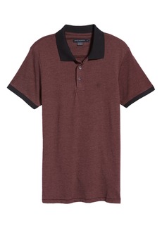 French Connection Contrast Collar Polo in Bordeaux Mel/Dk Navy at Nordstrom Rack