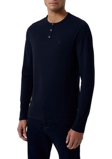 French Connection Cotton Blend Henley Pullover in Dark Navy at Nordstrom