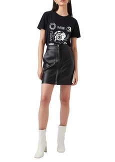 French Connection Crolenda Faux Leather Miniskirt